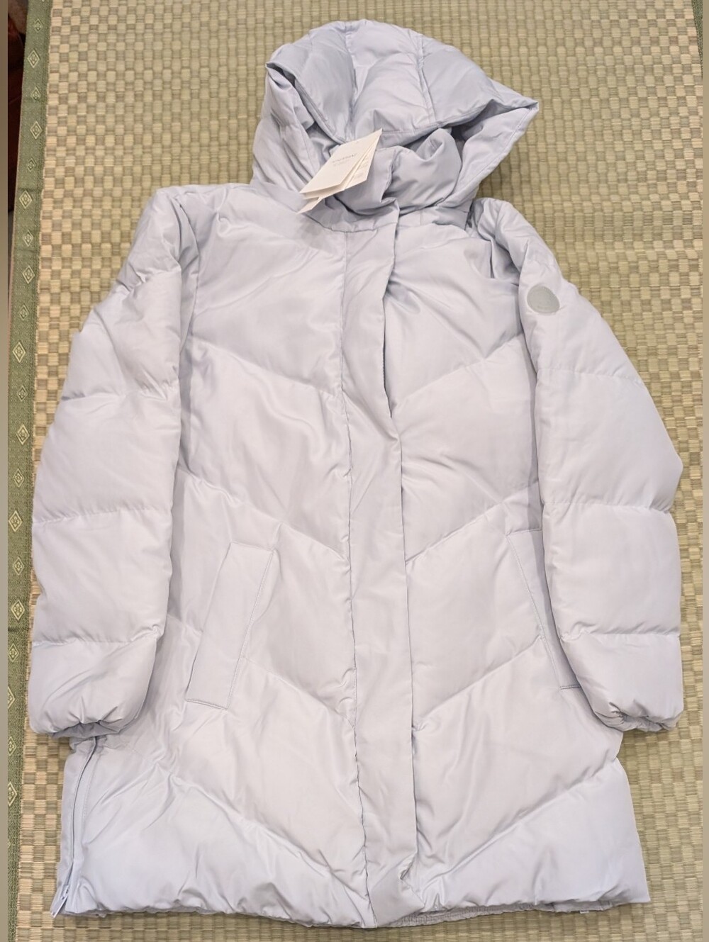 NWT Seraphine Adena Short Down Chevron Baby Carrying Puffer Coat Women's Size 6